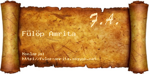 Fülöp Amrita névjegykártya